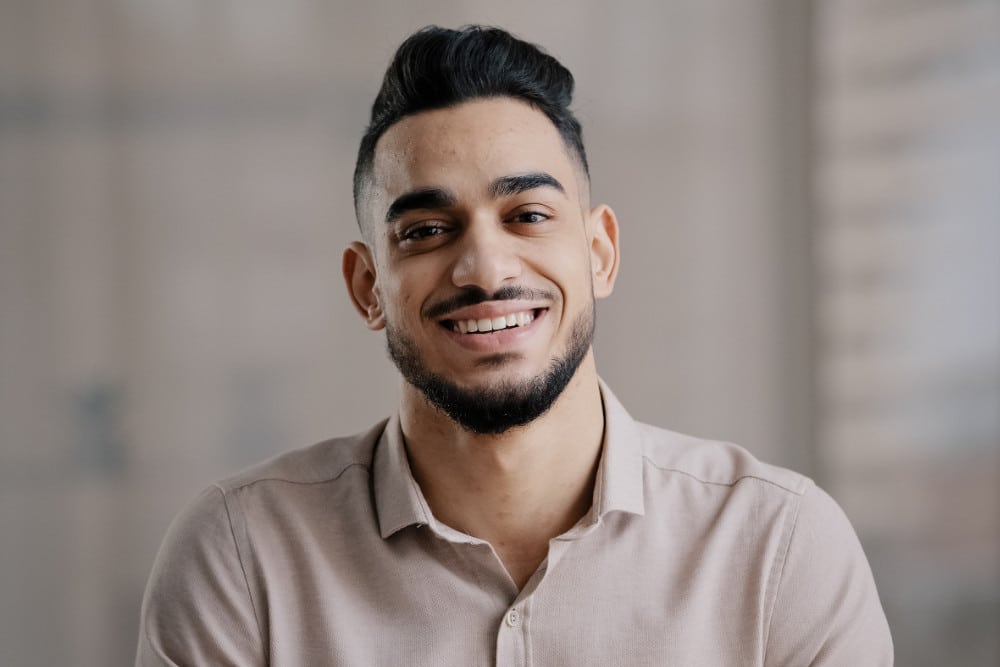 Handsome man smiling.